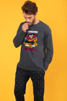 

Pajamas man winter long sleeve funny Animal Bang off The Mupets Original gray Color