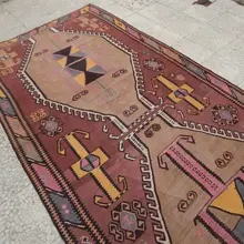 Розовый, желтый и верблюжьей шерсти Цвет длинные ковер бегун