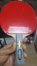 DHS-raqueta de tenis de mesa profesional con Hurricane 8 y goma de arco de estaño FL, Mango para sacudir, palo de Ping Pong con funda, 6002