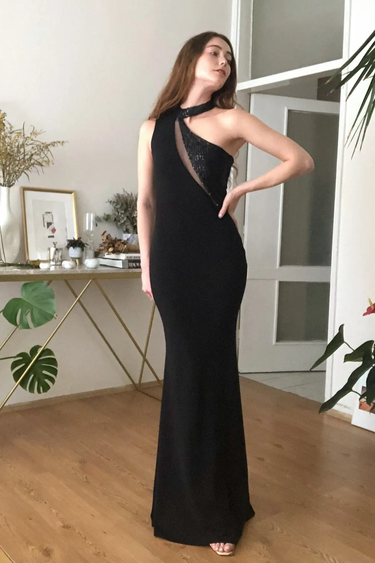 low cut formal dress