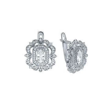 

Silver earrings with cubic zirconia sunlight sample 925 test