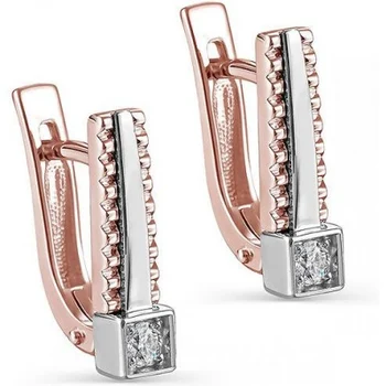 

Kabarovsky earrings with 2 diamonds in red gold