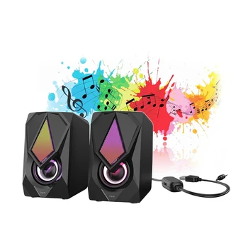 

Havit speakers pc laptop with RGB light wired usb sound 3D stereo evolvente SK563