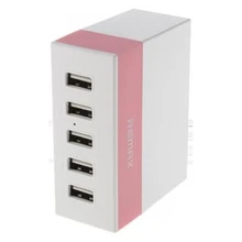 Зарядное устройство на 5 USB Remax Charger RU-U1 Разветвитель Хаб(Розовый