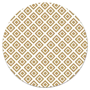

Panorama Vinyl Rug Mustard Squares - Kitchen Carpet Anti-Slip Flame Retardant - Living Room Rug - XXL Rugs - PVC Rugs