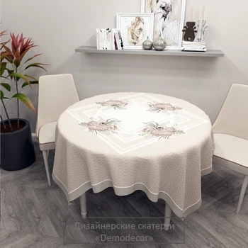 

Tablecloth "pink-cream rose-3" 140x140