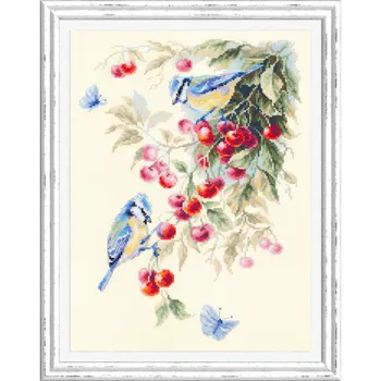 

130-021 set for embroidery a wonderful needle 'sibles' and vishny' 25x35 cm