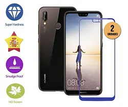 Чехол и стекло 2 шт Премиум протектор экрана 3D закаленное стекло 9H Huawei P20 Lite голубое полное покрытие