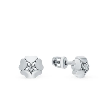 

Silver earrings with cubic zirconia sunlight sample 925 test