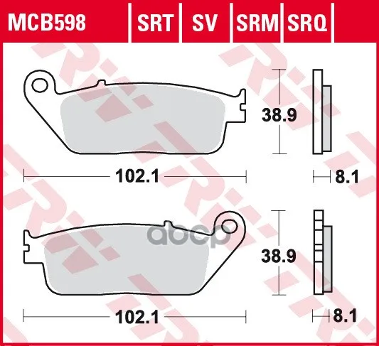 Mcb598_!Колодки Дисковые П Honda Vtx 1300 03 Trw/Lucas Mcb598 TRW/Lucas арт. MCB598