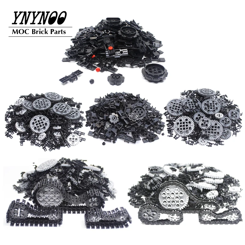 372-634Pcs/lot High-Tech Link Chain Gears Rubber Stopper MOC Building Block Bricks Spare Parts Bulk Kit for Tank Track DIY Toys | Игрушки и