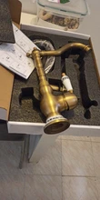 Bathroom Faucet Antique-Brass White Tap Porcelain-Handle Cold-Mixer Rotatable Single-Hole