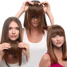 Человеческие волосы челка 35 г спереди 3 клипа в прямой Remy натуральный челка из человеческих волос все цвета