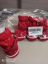 4 unids/set zapatos para perros de invierno de perro caliente botas de nieve zapatos de cuero de la PU para perros pequeños perros Chihuahua impermeable antideslizante cachorro para mascotas zapatos