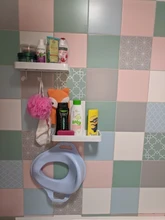 Bathroom Shelves Shampoo-Shelf White Aluminum Rack Painted-Space Single-Tier