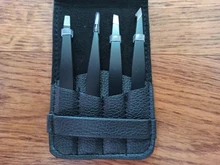 Pinzas antiestáticas de acero inoxidable para mantenimiento de cejas, herramientas de reparación de precisión Industrial, recta, 4 Uds.