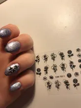Gel Polish Decals Slider-Accessories Necklace Nail-Sticker Vine Diamond Lace/letter Black