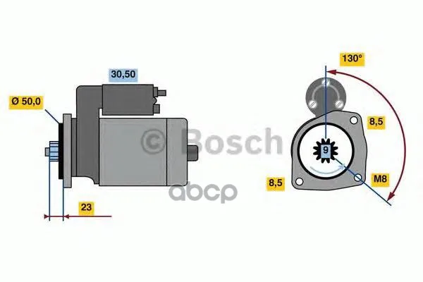 Стартер 12v 1kw Bosch арт. 0986023490