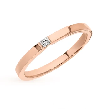 

Gold wedding ring with diamonds sunlight sample 585