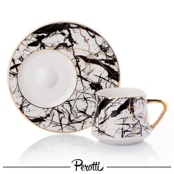 

Turkish coffee set with porcelain marble 12 Pieces