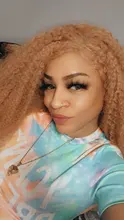 Marrón y rubia resaltar peluca mongol Afro rizado Pelo Rizado peluca pelucas de cabello humano para las mujeres 180 de densidad T parte de encaje peluca 13x6 6x1Remy