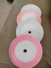Cintas de satén rosa claro, 6mm, 10mm, 15mm, 20mm, 25mm, 40mm, 50mm, embalaje de regalo de decoración para Navidad, boda, fiesta de cumpleaños