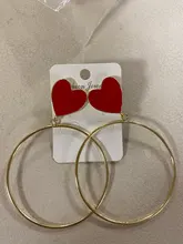 Big-Hoop-Earrings Charm Statement-Earring Fashion Jewelry Street-Style Copper Gold Heart