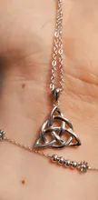 Joyería Vintage Triquetra Trinity collar de colgante de nudo collares y colgantes de Plata de Ley 925 para mujer (JewelOra NE101914)