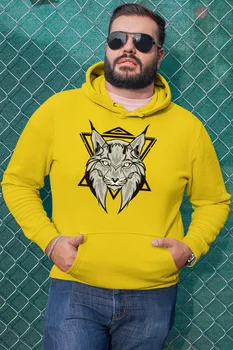 

Angemiel Wear Motif Fox Yellow Men 'S Hooded Sweatshirt