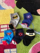 Calcetines de algodón de superhéroe para niños, 5 par/lote