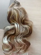 MANWEI-extensiones de cabello sintético para mujer, Clip largo y recto de una pieza, 5 Clips, pelo rubio falso, marrón y negro