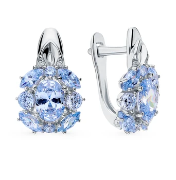 

Silver earrings with cubic zirconia sunlight sample 925