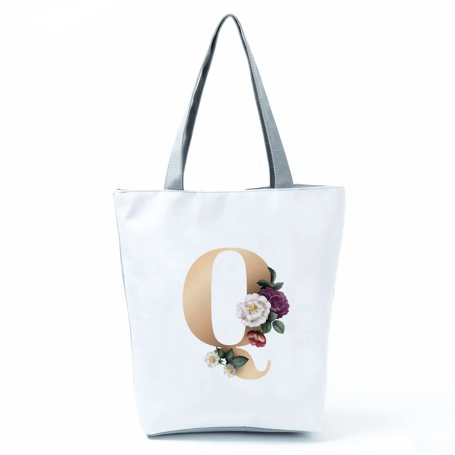 best women's bags for work Floral Letter Shopping Bags Customizable Bag Simple Large Designer Handbags Shoulder Canvas Shopper for Groceries Sac Tote black tote bag Totes