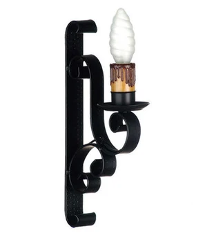

Rustic Style wall sconce 1 light in forging black candle