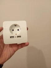 Bcsongben-enchufe electrónico de pared, toma corriente estándar de la UE con enchufe usb dual para el hogar, cargador con usb