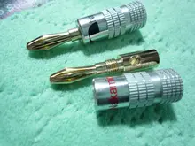 Nakamichi Speaker Plugs Screw-Lock Banana-Connector Audio-Jack 24k-Gold-Plated Black