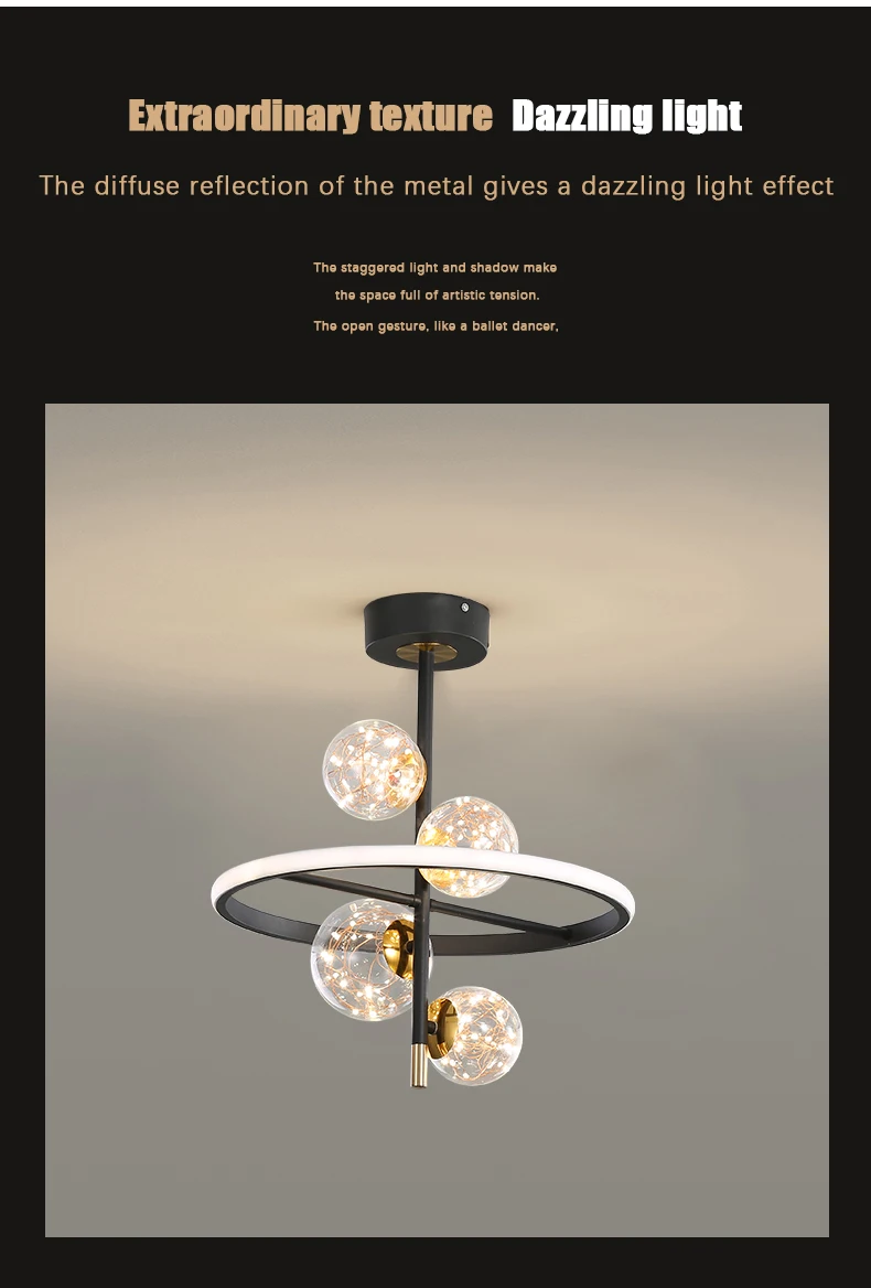 flush mount chandelier New LED Chandelier For Living Room Bedroom Dining Room Kitchen Ceiling Lamp Modern Nordic Style Ball Design Remote Control Light white chandelier