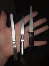 1 pulidor de uñas profesional de acero inoxidable, barra de pulido lateral doble, para manicura, exfoliante de pedicura, decoración de uñas