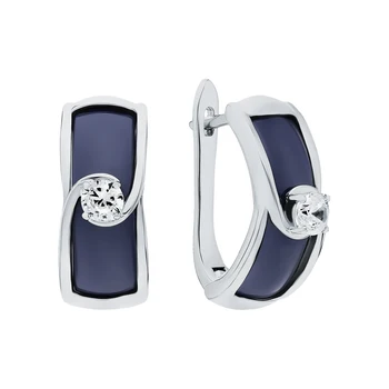 

Silver earrings with ceramics and cubic zirconia sunlight sample 925