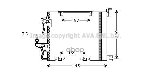 Конденсер Opel Astra/Zafira 1.3d-1.9d 04- Ava Ol5368d Ava арт. OL5368D