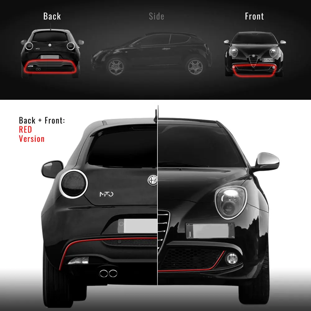 Red Клей профиль для дам бампер передний+ задний Alfa Romeo Mito - Название цвета: Red