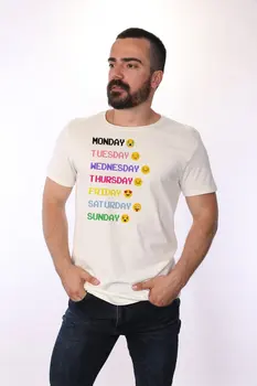 

Angemiel Wear Days Of The Week English Colorful Cotton White Men 'S T-Shirt
