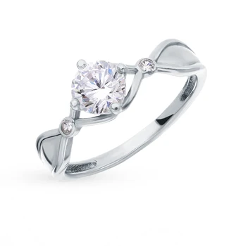 

Silver ring with cubic zirconia sunlight sample 925