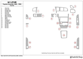 

Interior lining for Toyota Cressida 1989-1994. Set L2148.