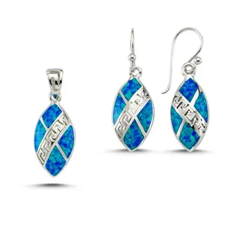 

Angemiel 925 Sterling Silver Opal Gemstone Set