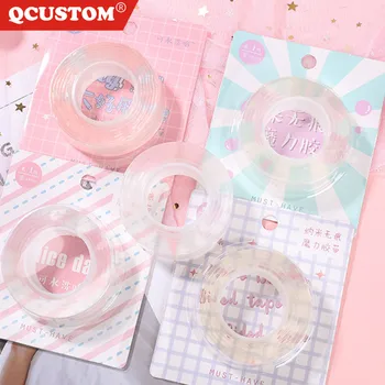 

QCUSTOM Tapes Removable Transparent-Tape Magic Double-Sided Adhesive-Nano-Stick Traceless New Reusable Acrylic Glue Gadget Disks
