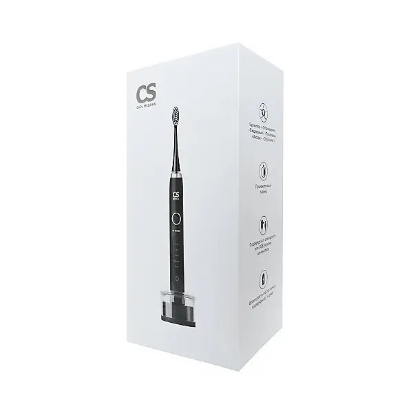 Электрическая звуковая зубная щетка CS Medica CS-333-BK, чёрная