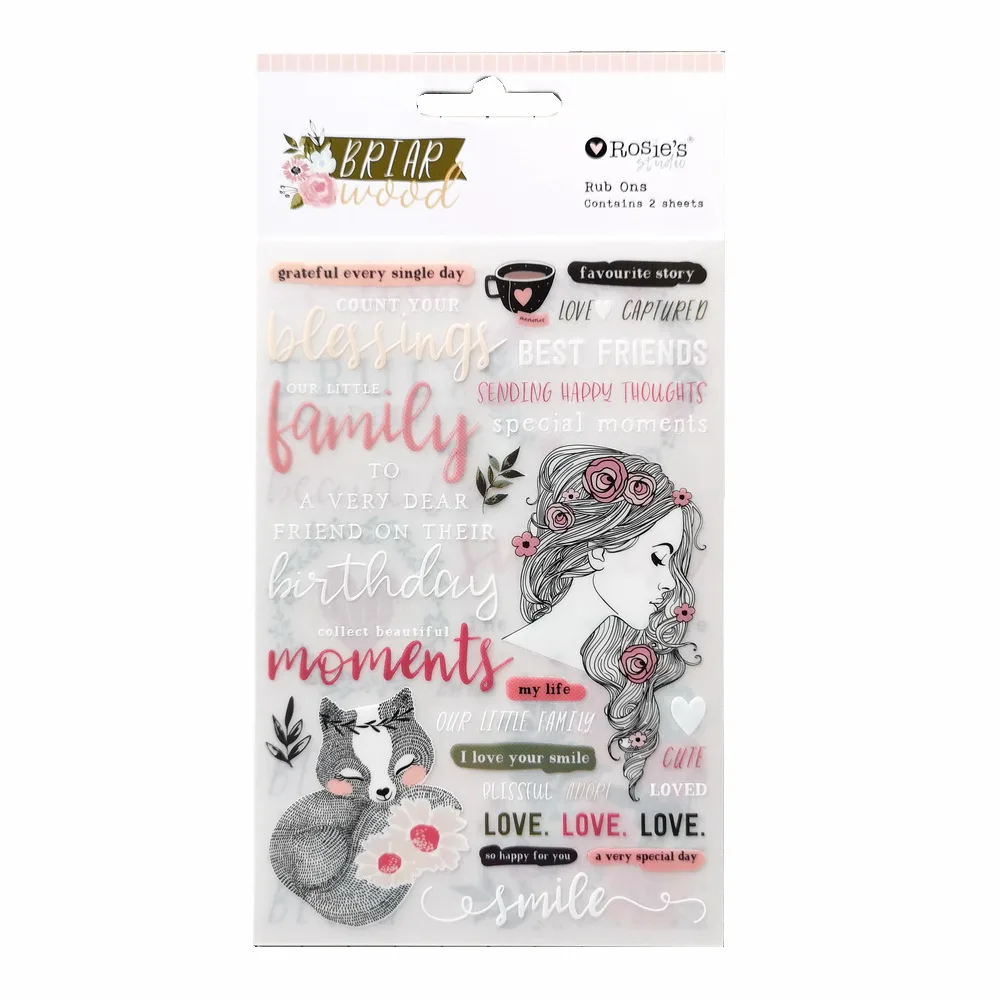 

CRZCrafter Rub Ons Transfer Stickers Embellishments 4C Printing Designs Craft Scrapbooking Cardmaking Journal Planner Decoration