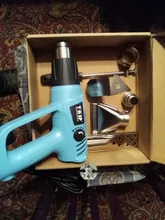 TASP-pistola de aire caliente de 220V, secador de pelo eléctrico de temperatura Variable de 2000W, pistola de calor con 5 boquillas y encendedor de barbacoa, herramienta eléctrica de fijación