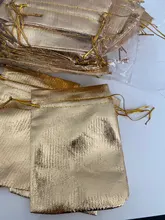 50 unids/bolsa 7x9cm 9x12cm 10x15cm embalaje de joyería ajustable colores plateados/dorados bolsa de terciopelo con cordón, bolsas de regalo de boda y bolsas